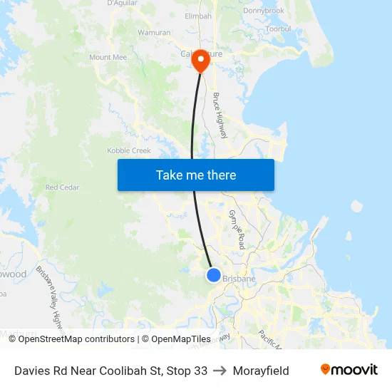 Davies Rd Near Coolibah St, Stop 33 to Morayfield map