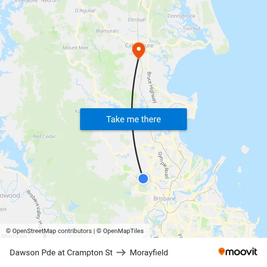 Dawson Pde at Crampton St to Morayfield map