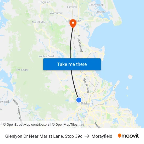 Glenlyon Dr Near Marist Lane, Stop 39c to Morayfield map