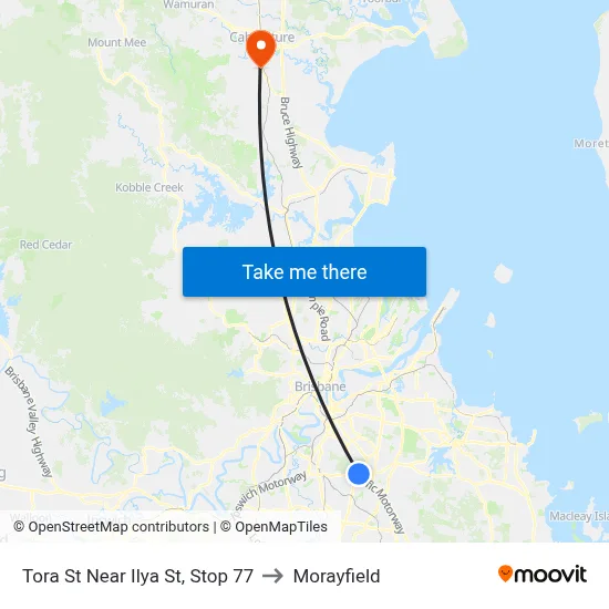 Tora St Near Ilya St, Stop 77 to Morayfield map