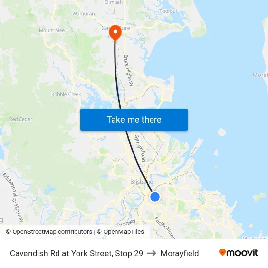 Cavendish Rd at York Street, Stop 29 to Morayfield map