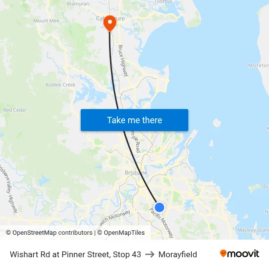 Wishart Rd at Pinner Street, Stop 43 to Morayfield map