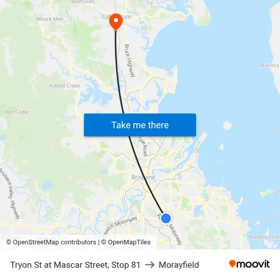 Tryon St at Mascar Street, Stop 81 to Morayfield map