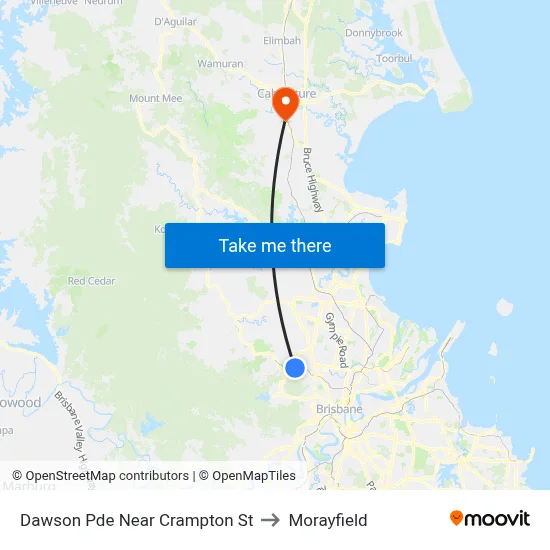 Dawson Pde Near Crampton St to Morayfield map
