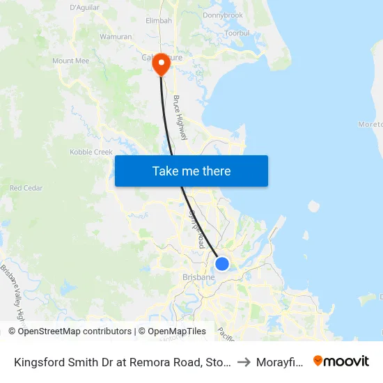Kingsford Smith Dr at Remora Road, Stop 29 to Morayfield map