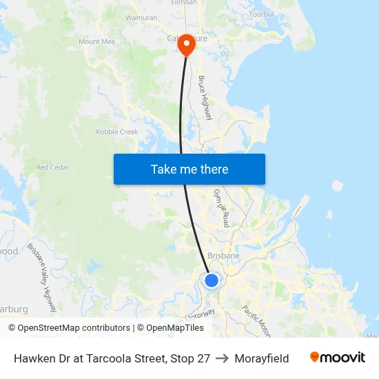Hawken Dr at Tarcoola Street, Stop 27 to Morayfield map