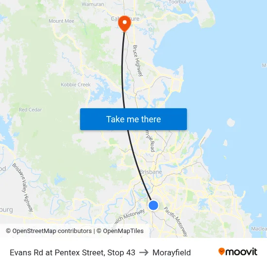 Evans Rd at Pentex Street, Stop 43 to Morayfield map