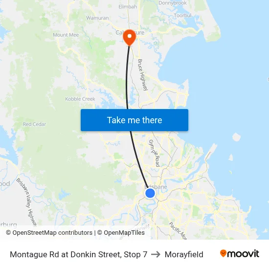 Montague Rd at Donkin Street, Stop 7 to Morayfield map