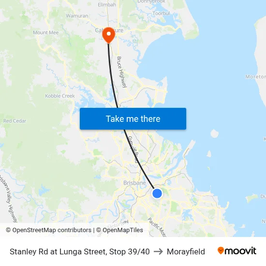 Stanley Rd at Lunga Street, Stop 39/40 to Morayfield map