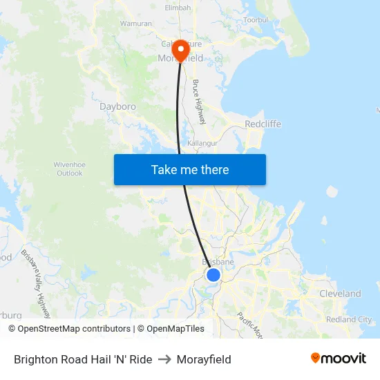 Brighton Road Hail 'N' Ride to Morayfield map