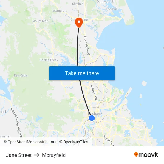 Jane Street to Morayfield map