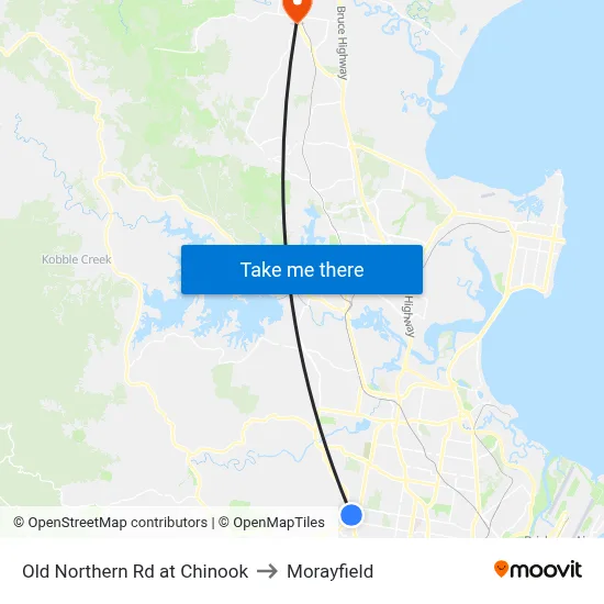 Old Northern Rd at Chinook to Morayfield map