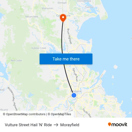 Vulture Street Hail 'N' Ride to Morayfield map