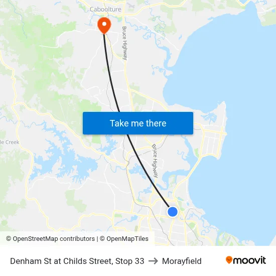 Denham St at Childs Street, Stop 33 to Morayfield map