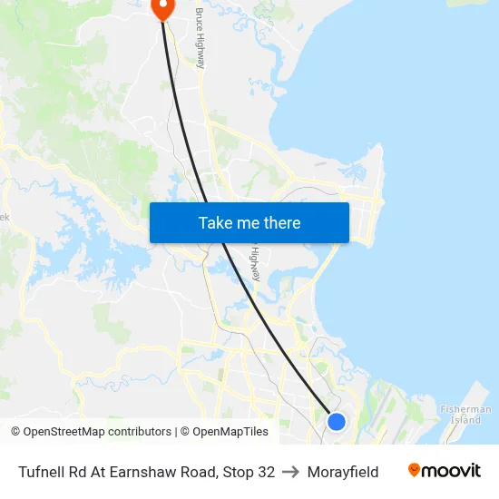 Tufnell Rd At Earnshaw Road, Stop 32 to Morayfield map