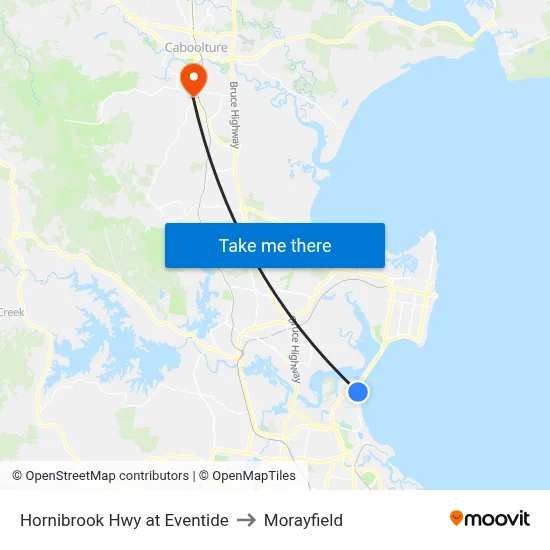 Hornibrook Hwy at Eventide to Morayfield map