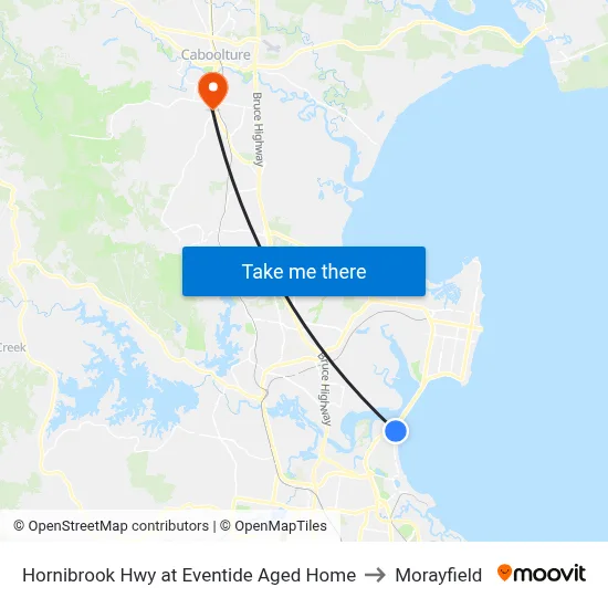 Hornibrook Hwy at Eventide Aged Home to Morayfield map