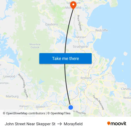John Street Near Skepper St to Morayfield map