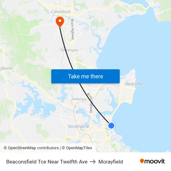 Beaconsfield Tce Near Twelfth Ave to Morayfield map