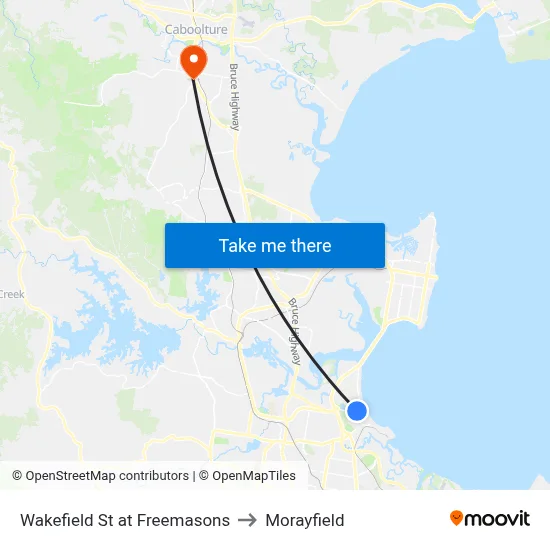 Wakefield St at Freemasons to Morayfield map