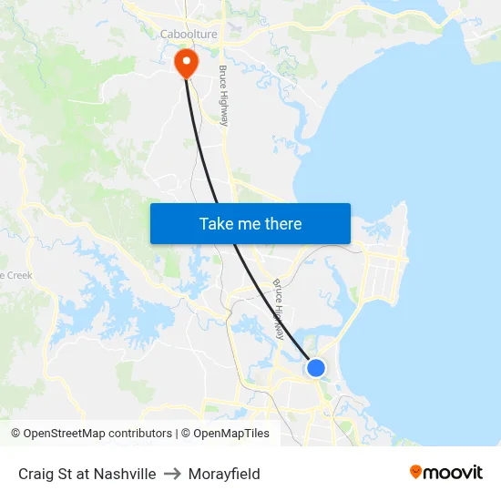 Craig St at Nashville to Morayfield map