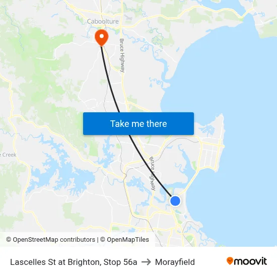 Lascelles St at Brighton, Stop 56a to Morayfield map