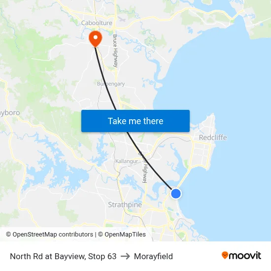 North Rd at Bayview, Stop 63 to Morayfield map