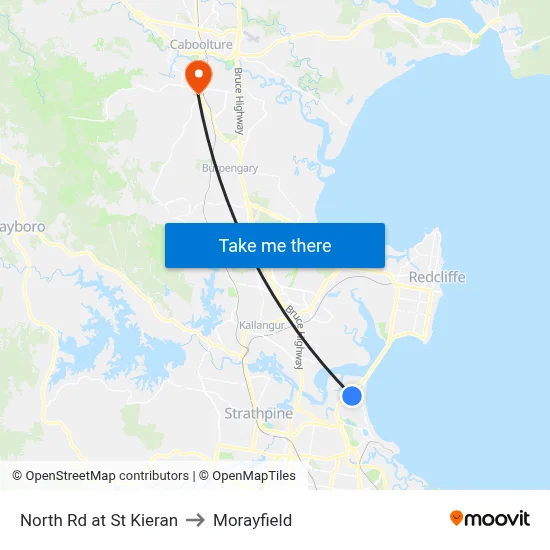 North Rd at St Kieran to Morayfield map
