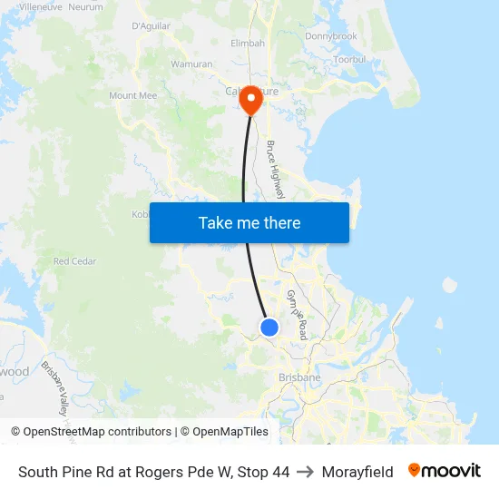 South Pine Rd at Rogers Pde W, Stop 44 to Morayfield map