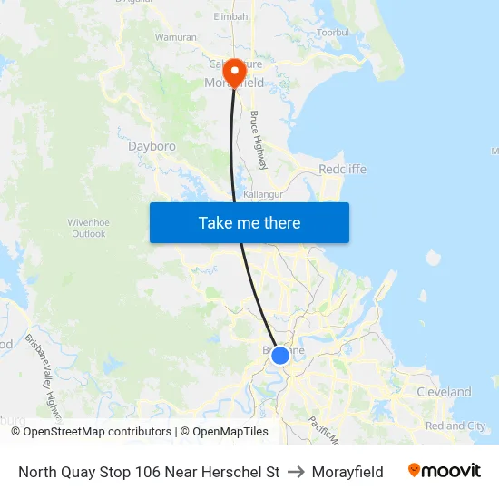 North Quay Stop 106 Near Herschel St to Morayfield map