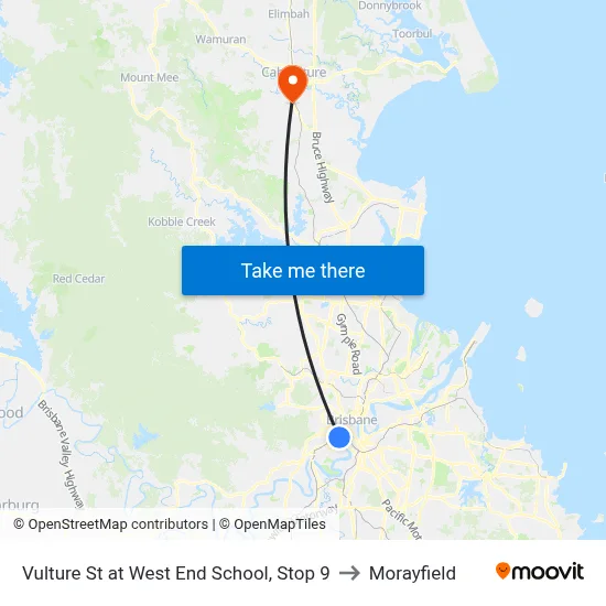 Vulture St at West End School, Stop 9 to Morayfield map