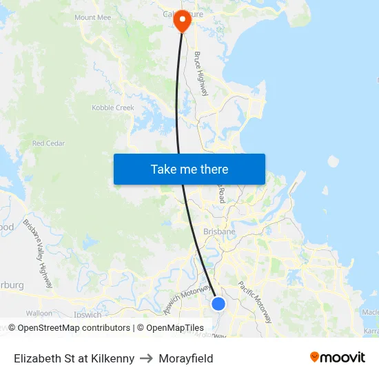 Elizabeth St at Kilkenny to Morayfield map
