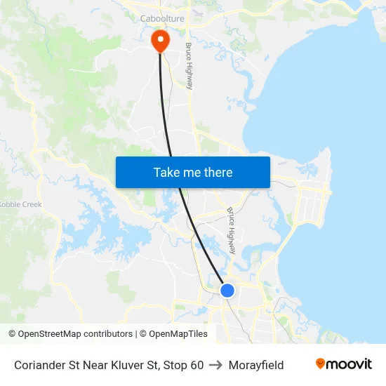 Coriander St Near Kluver St, Stop 60 to Morayfield map