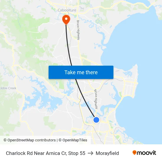 Charlock Rd Near Arnica Cr, Stop 55 to Morayfield map