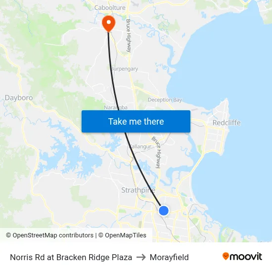 Norris Rd at Bracken Ridge Plaza to Morayfield map