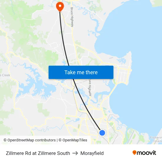 Zillmere Rd at Zillmere South to Morayfield map