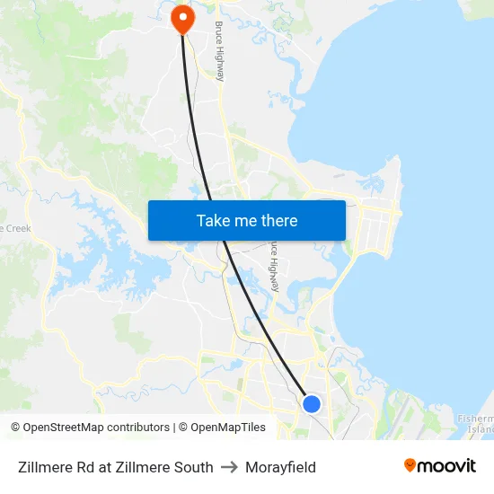 Zillmere Rd at Zillmere South to Morayfield map