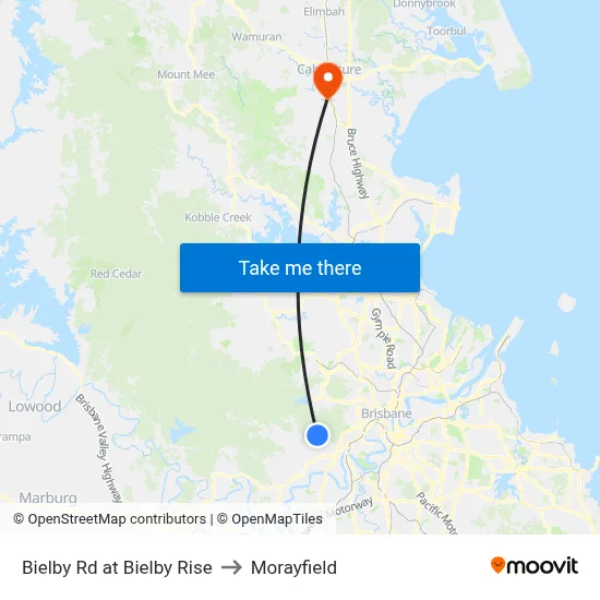 Bielby Rd at Bielby Rise to Morayfield map