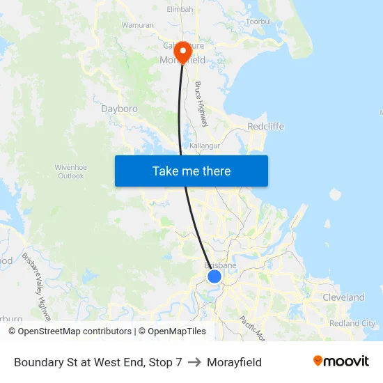Boundary St at West End, Stop 7 to Morayfield map