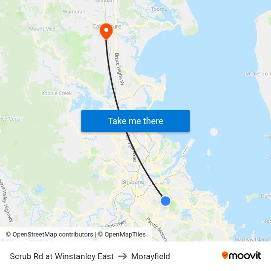 Scrub Rd at Winstanley East to Morayfield map