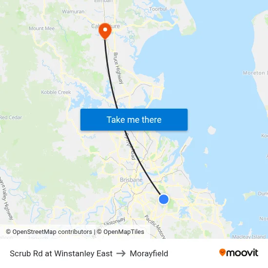 Scrub Rd at Winstanley East to Morayfield map