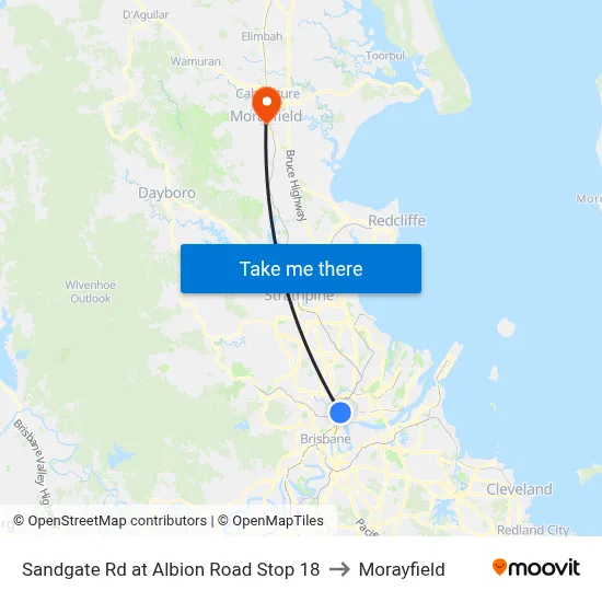 Sandgate Rd at Albion Road Stop 18 to Morayfield map