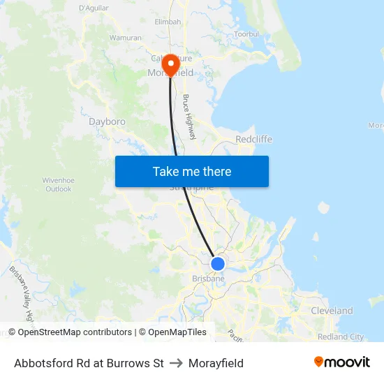 Abbotsford Rd at Burrows St to Morayfield map