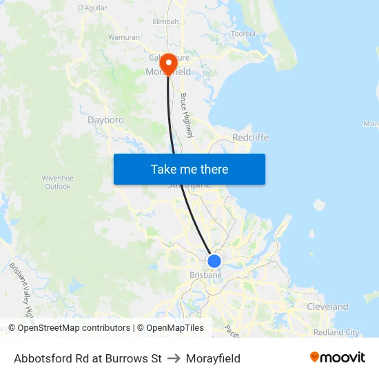 Abbotsford Rd at Burrows St to Morayfield map