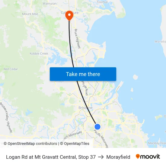 Logan Rd at Mt Gravatt Central, Stop 37 to Morayfield map