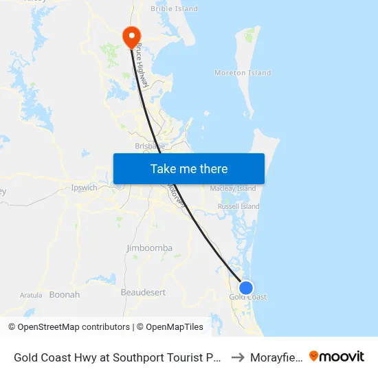 Gold Coast Hwy at Southport Tourist Park to Morayfield map