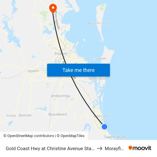 Gold Coast Hwy at Christine Avenue Station to Morayfield map