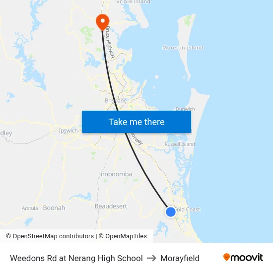 Weedons Rd at Nerang High School to Morayfield map
