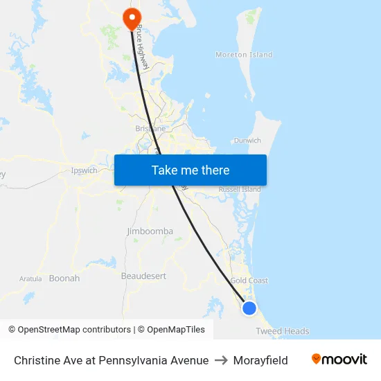 Christine Ave at Pennsylvania Avenue to Morayfield map