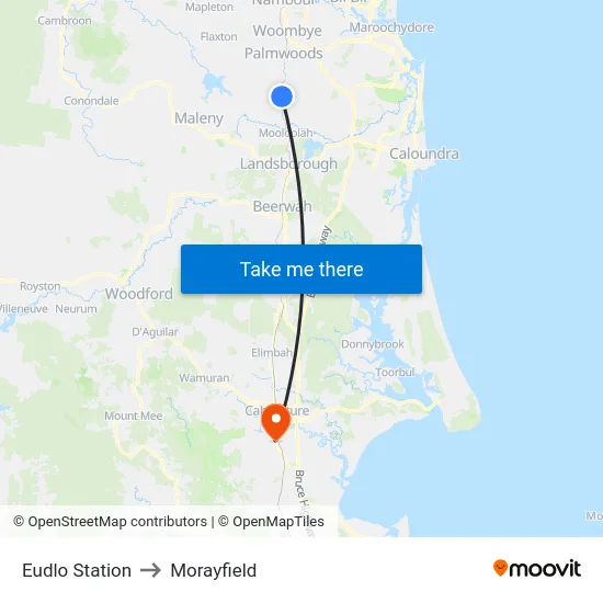 Eudlo Station to Morayfield map